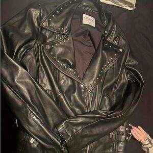 Chelsea Deboer Black Studded Leather Jacket